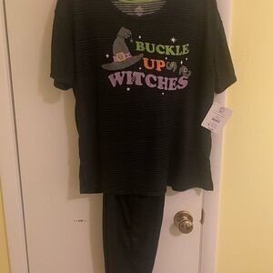 Women’s Pajamas - Black with Colorful Print